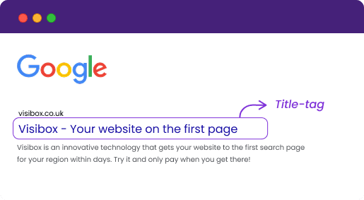 Example of Title Tag in Google