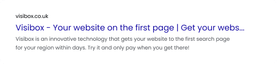 Google search example after title tag change